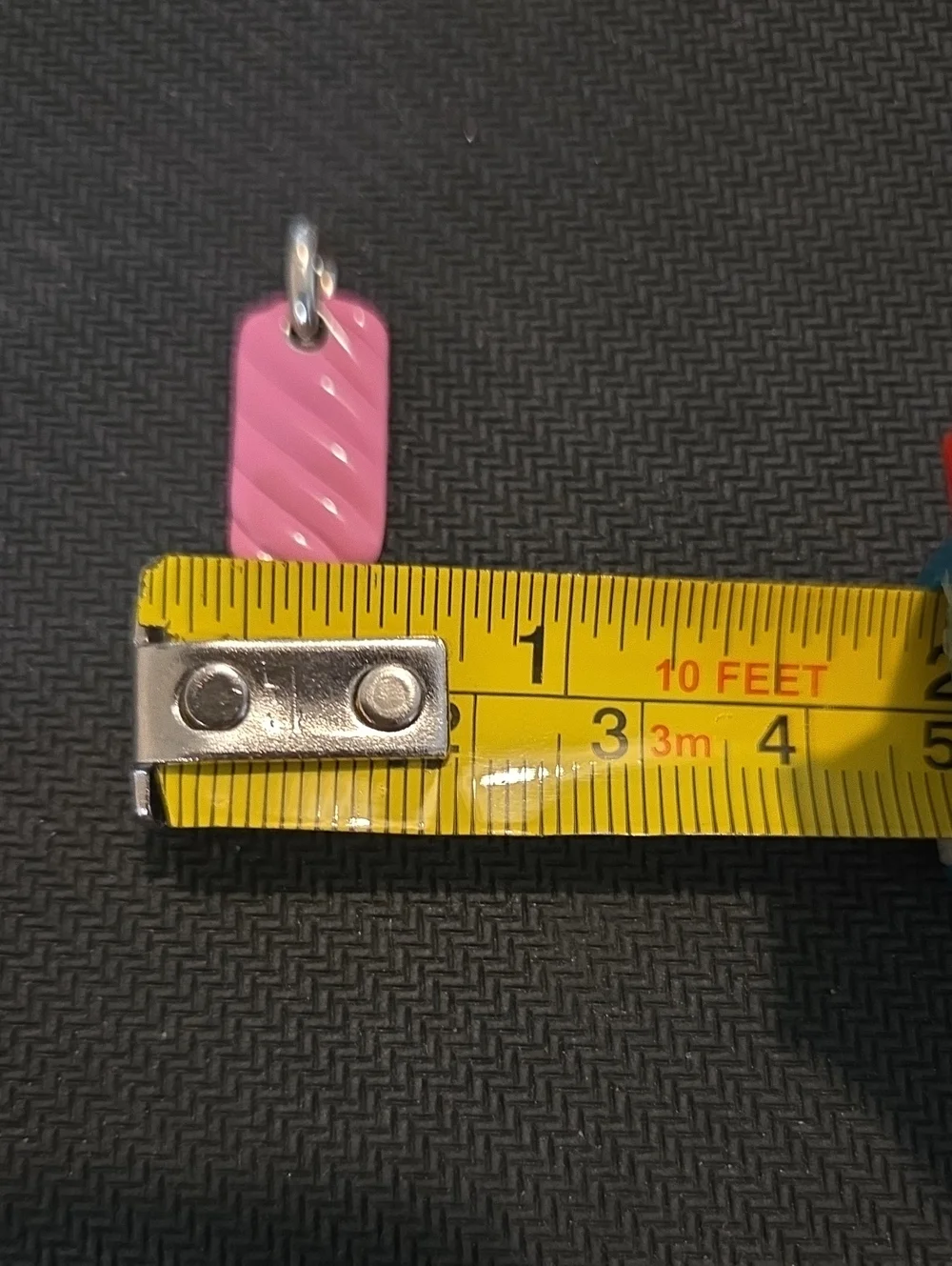 David Yurman Pink Enamel Striped Rectangle Pendant Charm